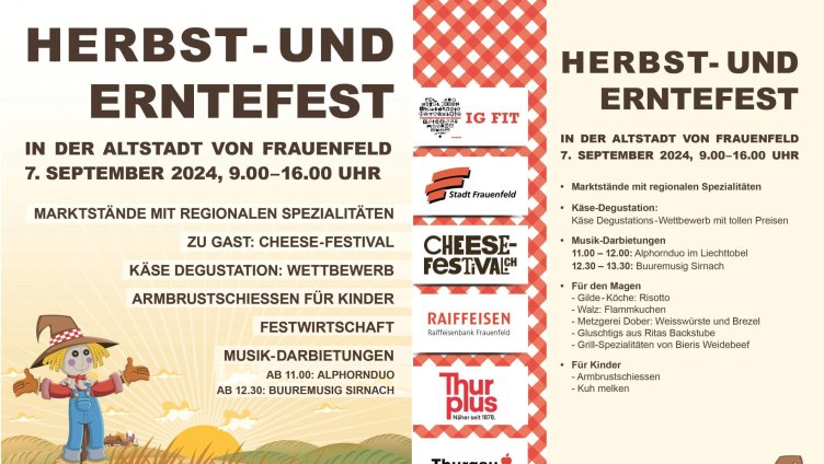 Herbst- und Erntefest mit Käsefest Frauenfeld