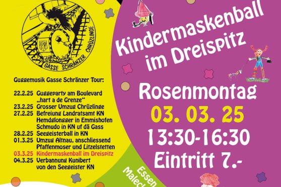 Kindermaskenball am Rosenmontag der Gasse Schränzer Chrüzlinge