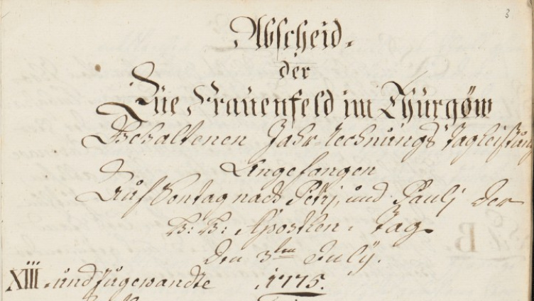 Frauenfeld als Hauptstadt der Eidgenossenschaft