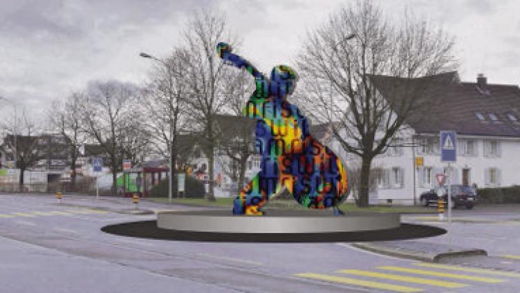 Ein Bassist ziert den neuen Kreisel